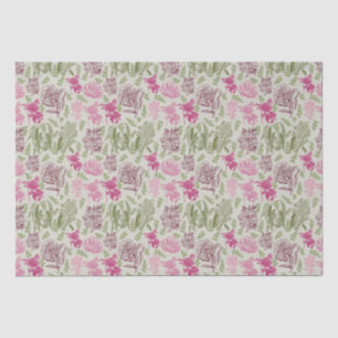 Botanical Peony Eucalyptus Girl Baby Shower  Tissue Paper