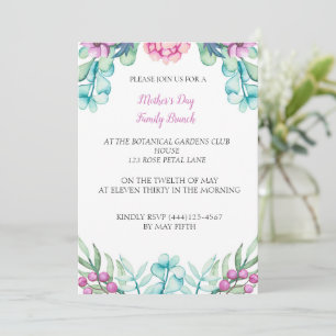 Botanical Peony Mother's Day Event Party Invitation