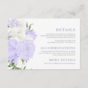 Botanical Periwinkle Watercolor Wedding Enclosure Card