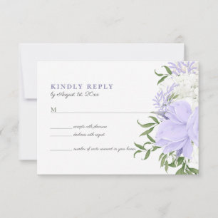 Botanical Periwinkle Watercolor Wedding RSVP Card