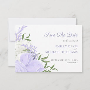 Botanical Periwinkle Watercolor Wedding  Save The Date
