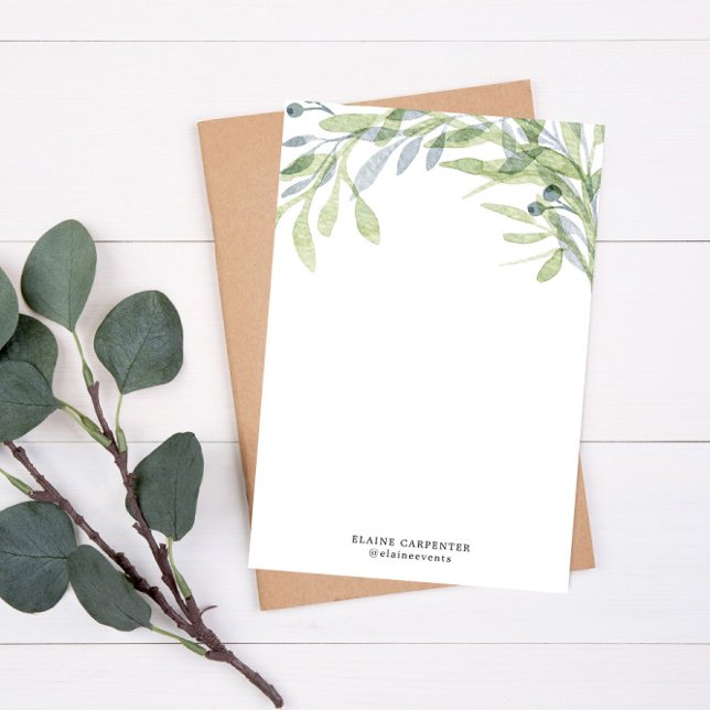 Botanical Personalised Monogram Stationery Paper (Creator Uploaded)