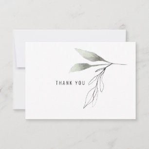  Botanical Personalised Script Name Thank You Card