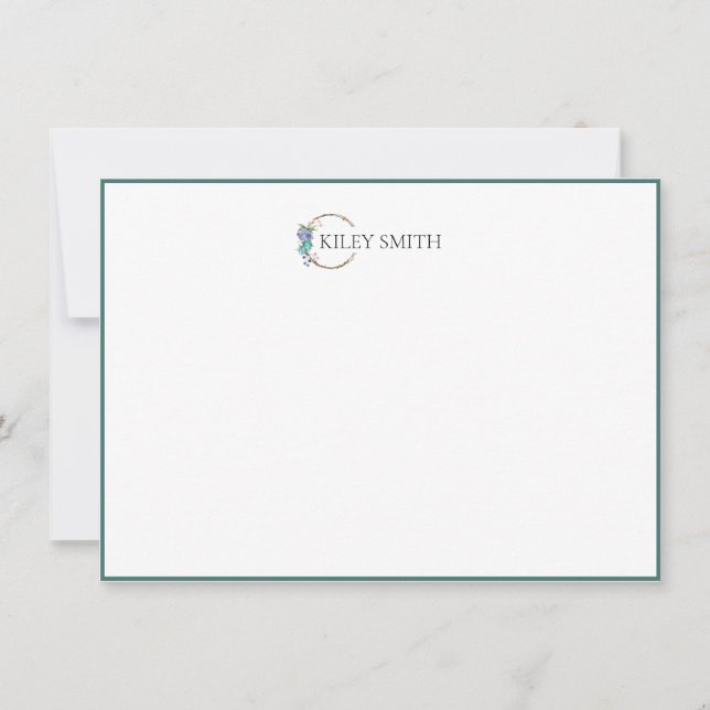 Botanical Personalised Stationery Elegant Modern Thank You Card (Front)