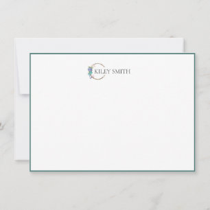 Botanical Personalised Stationery Elegant Modern Thank You Card