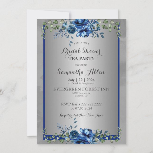 Botanical Petals of Love Bridal Invitation (Front)