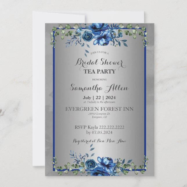 Botanical Petals of Love Bridal Invitation (Front)