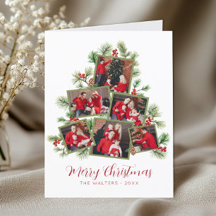 Botanical Photo Collage Christmas Holiday Card