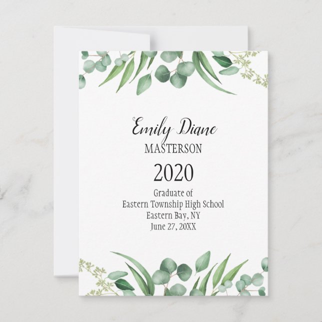 Botanical Photo Graduation Announcement (Front)
