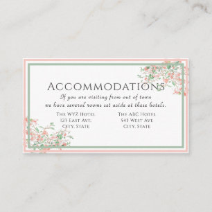 Botanical Pink and Green Boho Wedding Information Enclosure Card
