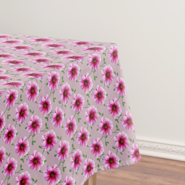 Botanical Pink Dahlia Flower on any Colour Tablecloth (In Situ)