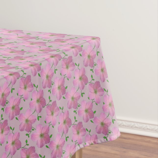 Botanical Pink Geranium Flower on any Colour Tablecloth (In Situ)