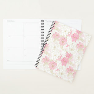 Botanical Pink Gold Flowers Planner
