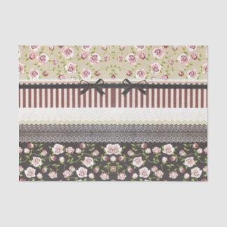 Botanical pink roses floral vintage french lace tissue paper