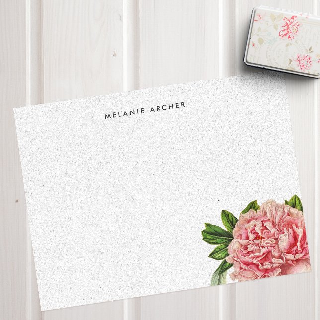 Botanical Pink Watercolor Peony Personalised Card (Creator Uploaded)