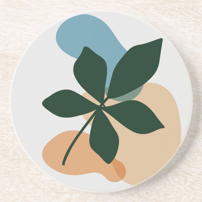 Botanical plant art coaster (Front)