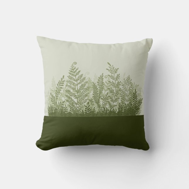 Botanical Plant Illustration Pillow (Front)