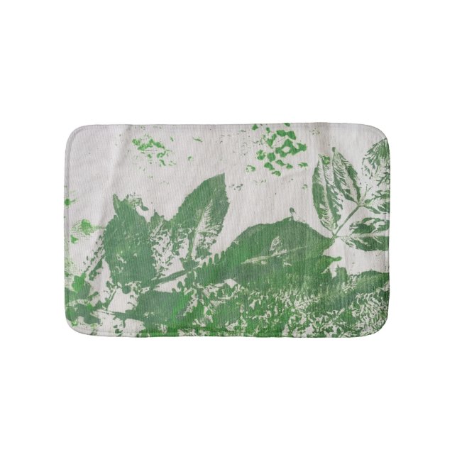 Botanical Plant Print Art Boho Bath Mat (Front)