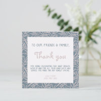 Botanical plants baby shower thank you card