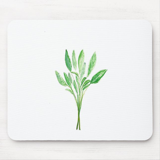 Botanical plants green kitchen herb sage mouse mat (Front)