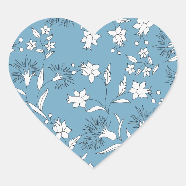 botanical plants heart sticker (Front)