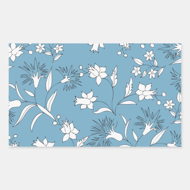 botanical plants rectangular sticker (Front)