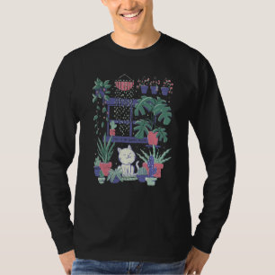 Botanical Plants This Is My Place Happy Cat Garden T-Shirt