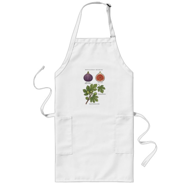 Botanical Plate Fig Ficus Carica Long Apron (Front)