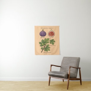 Botanical Plate Fig Ficus Carica Tapestry