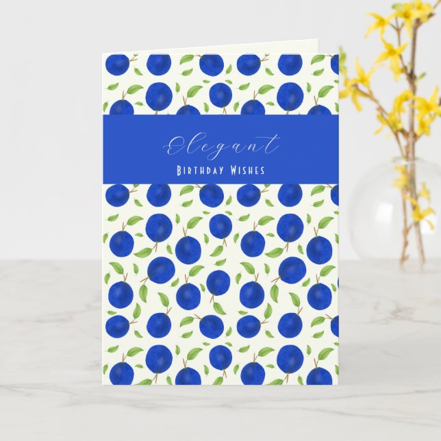 Botanical Plums Collection Birthday Card (Yellow Flower)
