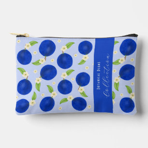 Botanical Plums Collection Blue Accessory Pouch
