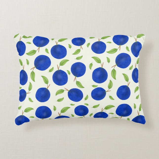 Botanical Plums Collection Ivory Decorative Cushion (Front)