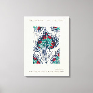 Botanical pochoir pattern in Art Nouveau Canvas Print