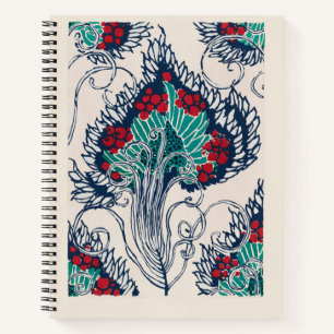 Botanical pochoir pattern in Art Nouveau Notebook