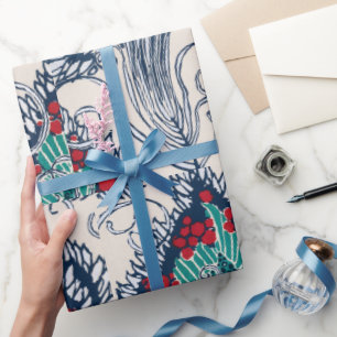 Botanical pochoir pattern oriental Samarkande Wrapping Paper