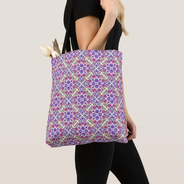 Botanical Pop - Berry Tote Bag (Close Up)