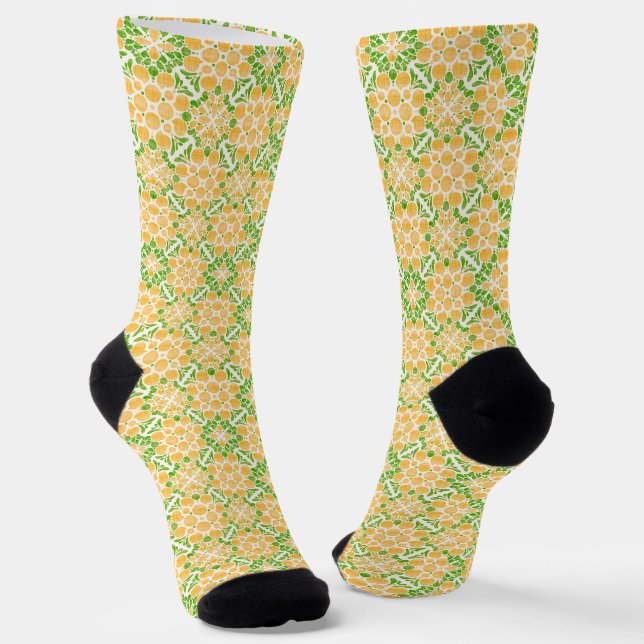 Botanical Pop-Citrus Socks (Angled)