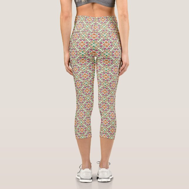Botanical Pop - Forest Capri Leggings (Back)