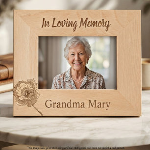 Botanical Poppy Memorial Grandmother Tribute Etched Frames