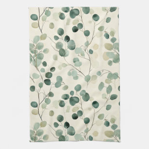 Botanical Pressed Leaves Pattern – Fern Print (2) Tea Towel