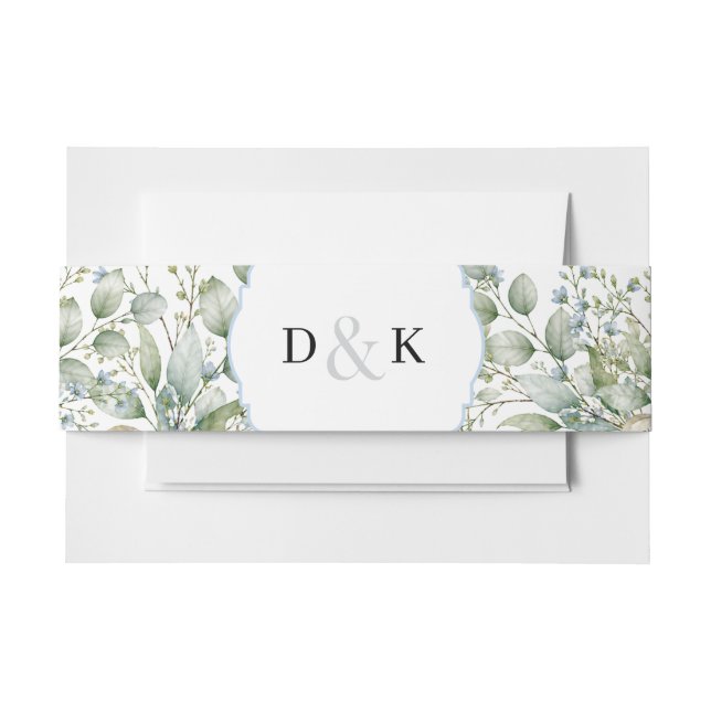 Botanical Print  Invitation Belly Band (Front Example)