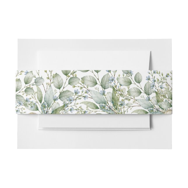 Botanical Print  Invitation Belly Band (Front Example)