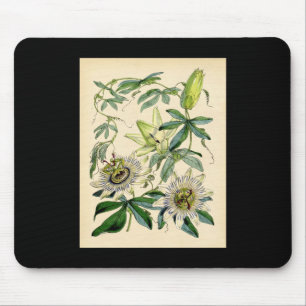 Botanical Print - Passion Flower (Passiflora) Mouse Mat