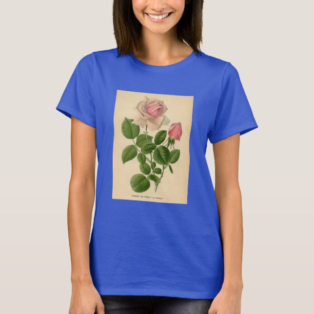 Botanical Print - Tea Rose T-Shirt (Front)