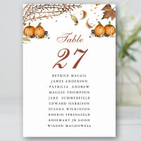 Botanical Pumpkin Rustic Fall Wedding Guest Name 