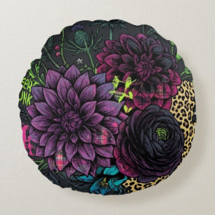 Botanical Punk Floral Pillow Dark Aesthetic Grunge