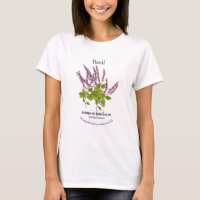 Botanical Purple Basil Herb Drawing Text