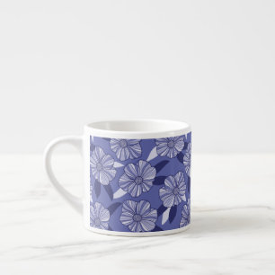 Botanical Purple Floral Line Art  Espresso Cup