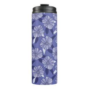 Botanical Purple Floral Line Art  Thermal Tumbler
