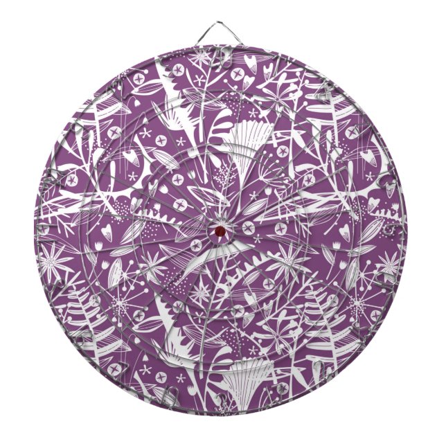 Botanical Purple Modern Dartboard (Front)